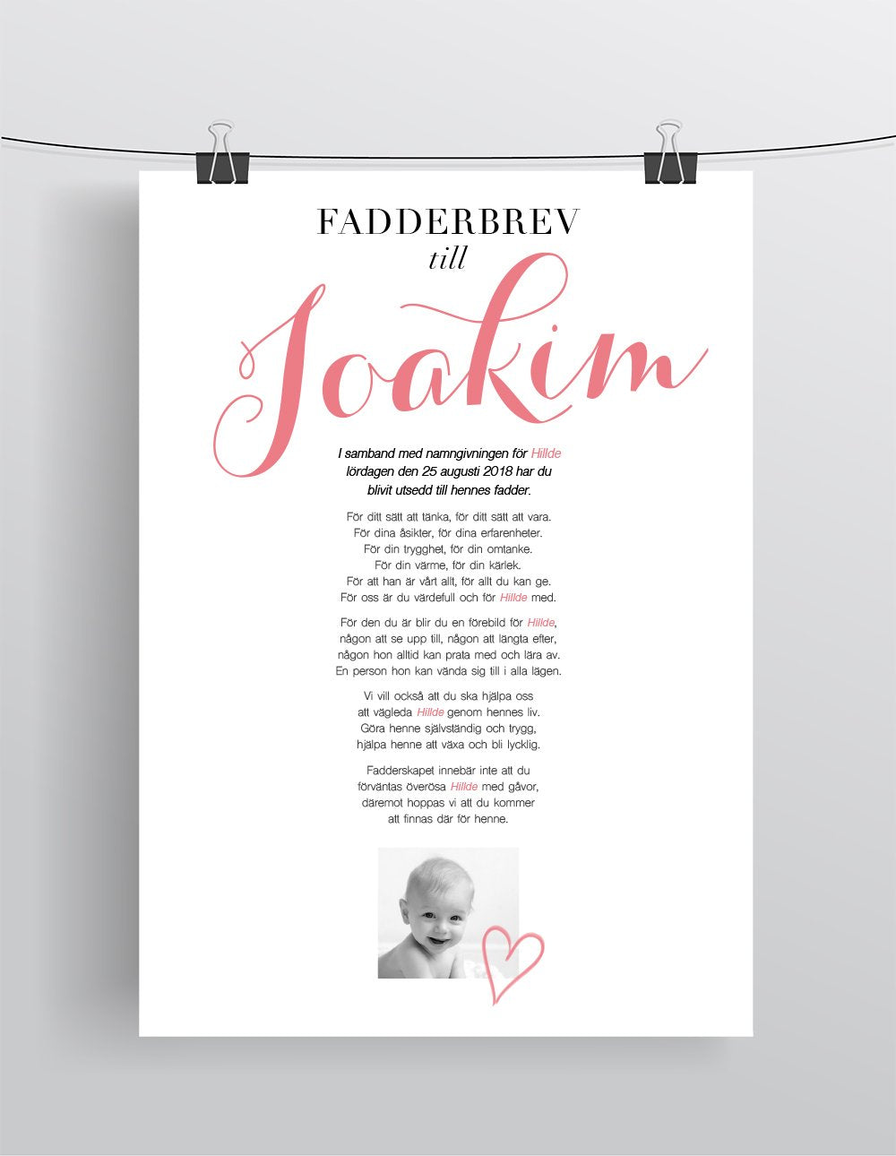 FADDERBREV MED FOTO