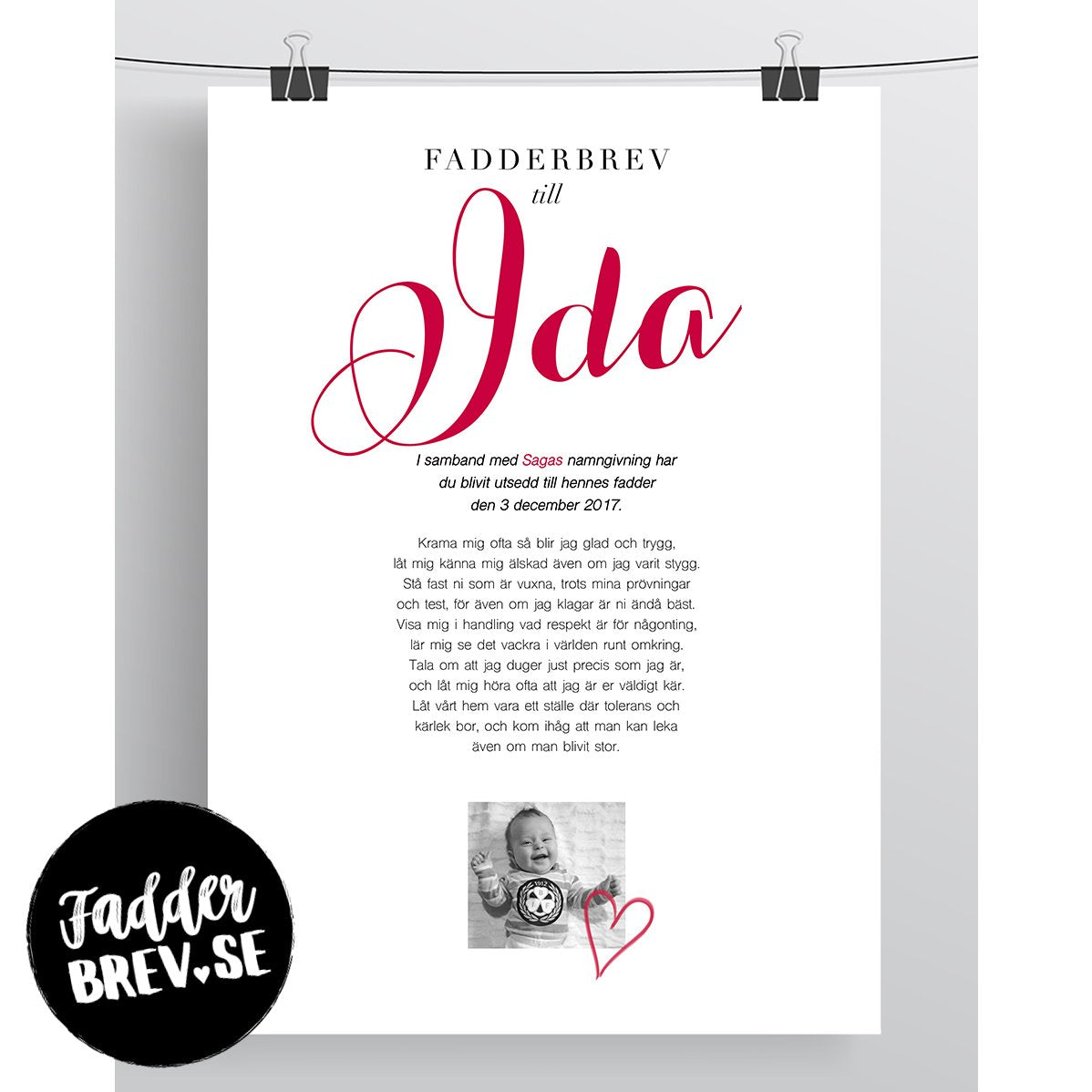 FADDERBREV MED FOTO – DIGITAL PRODUKT