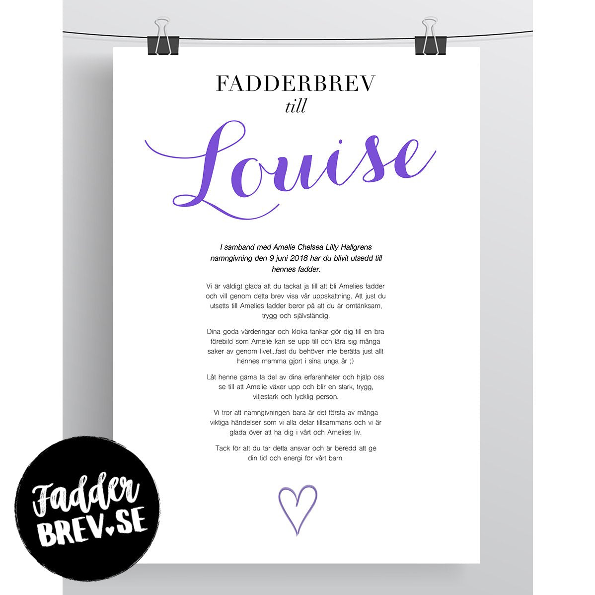 FADDERBREV STANDARD – DIGITAL PRODUKT