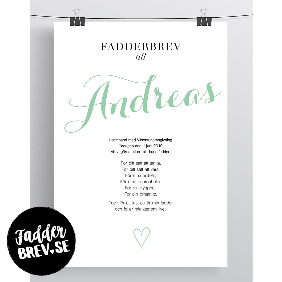 FADDERBREV STANDARD – DIGITAL PRODUKT