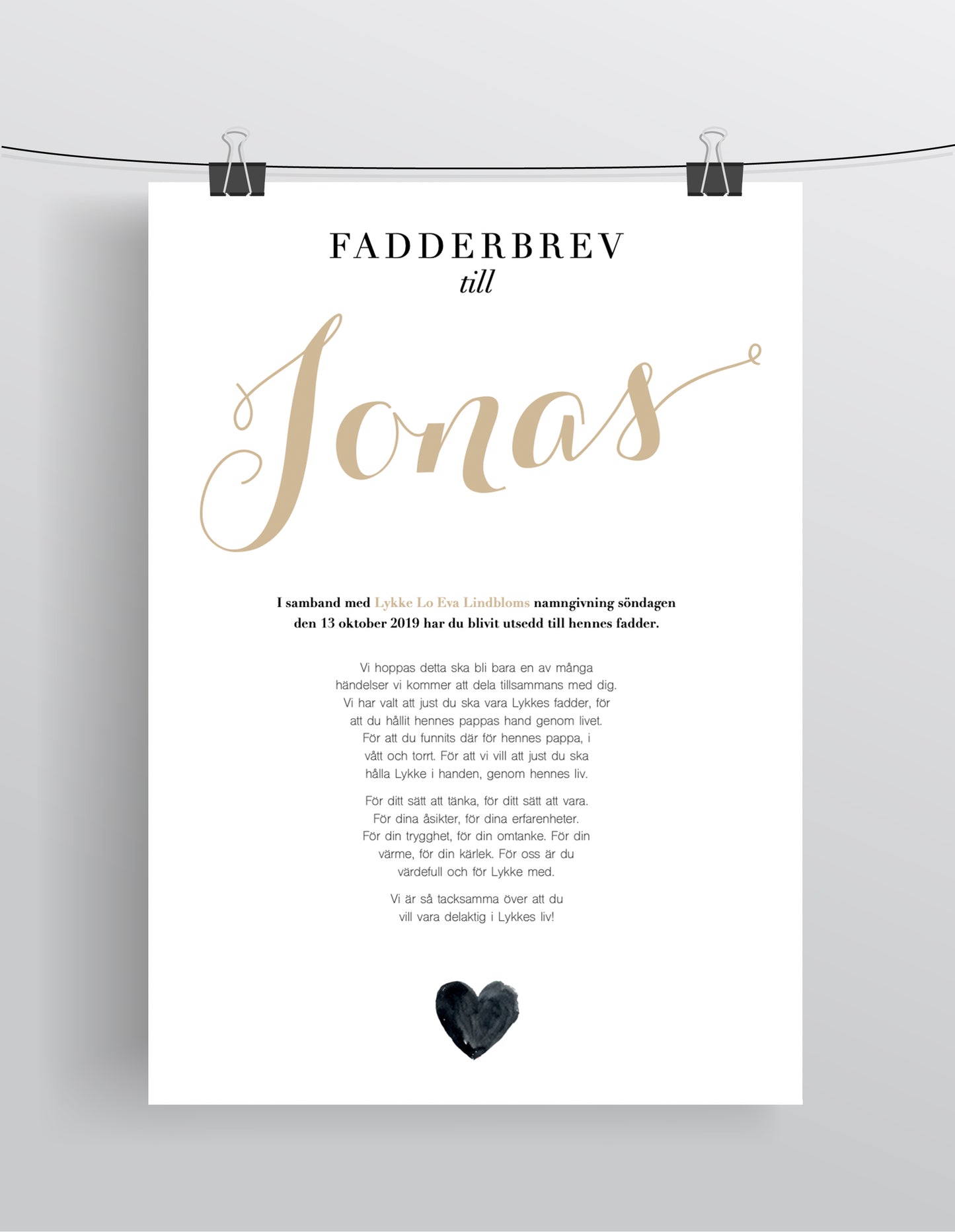 FADDERBREV CHIC – DIGITAL PRODUKT – STÅENDE FORMAT