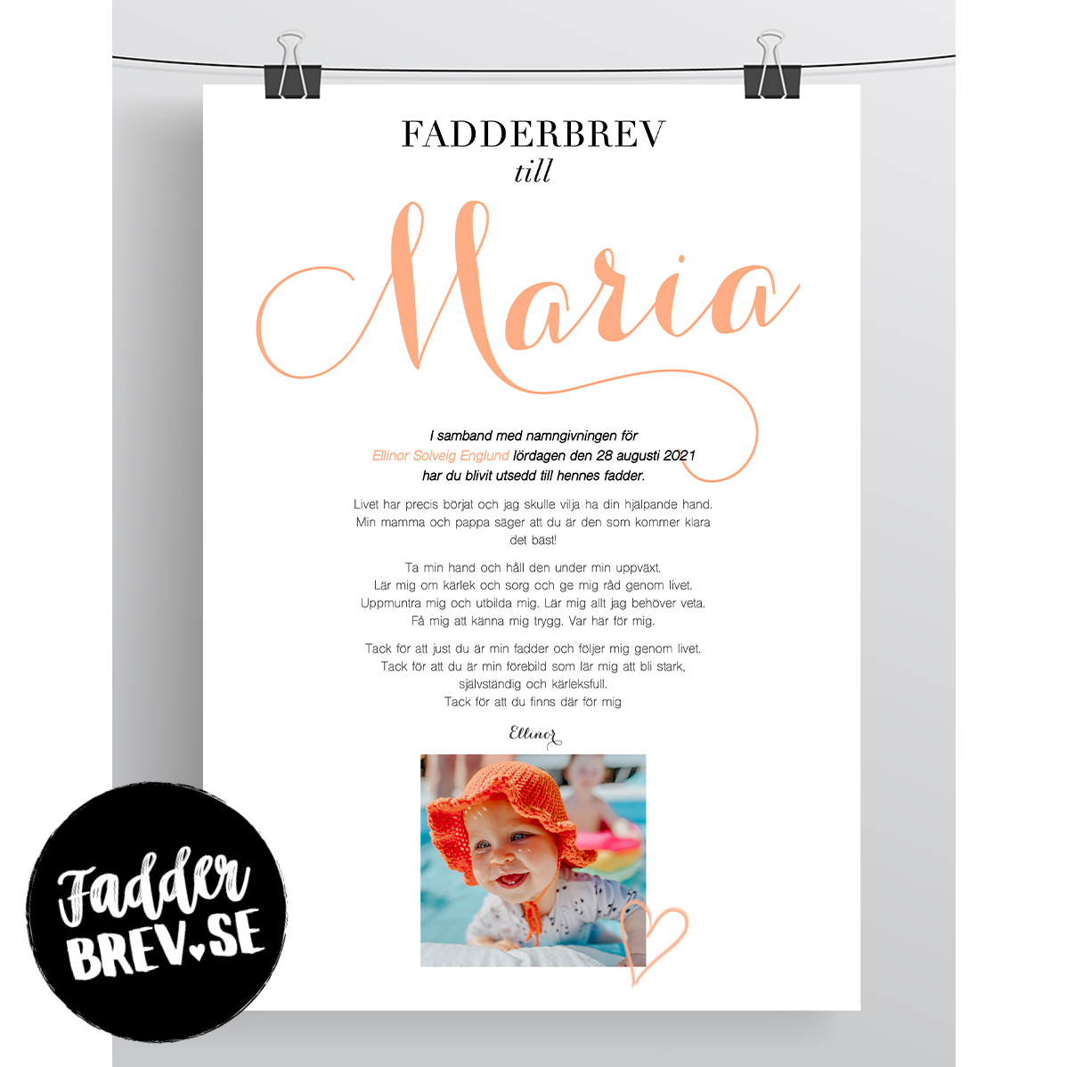 FADDERBREV MED FOTO