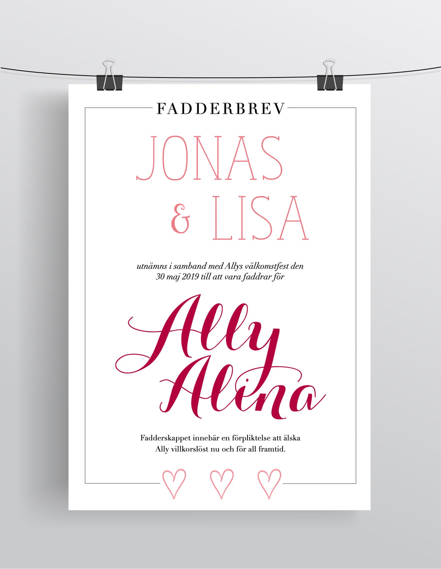 FADDERBREV LINED – DIGITAL PRODUKT