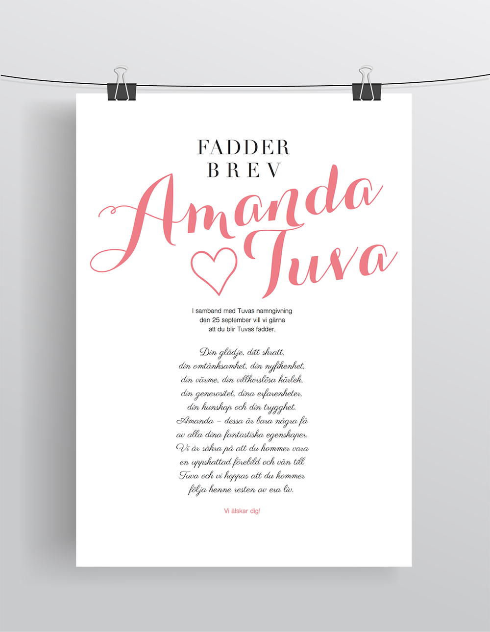 FADDERBREV STANDARD – DIGITAL PRODUKT