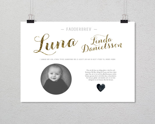 FADDERBREV CHIC MED FOTO – DIGITAL PRODUKT – LIGGANDE FORMAT