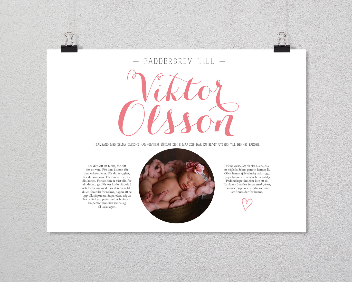 FADDERBREV CHIC MED FOTO – LIGGANDE FORMAT