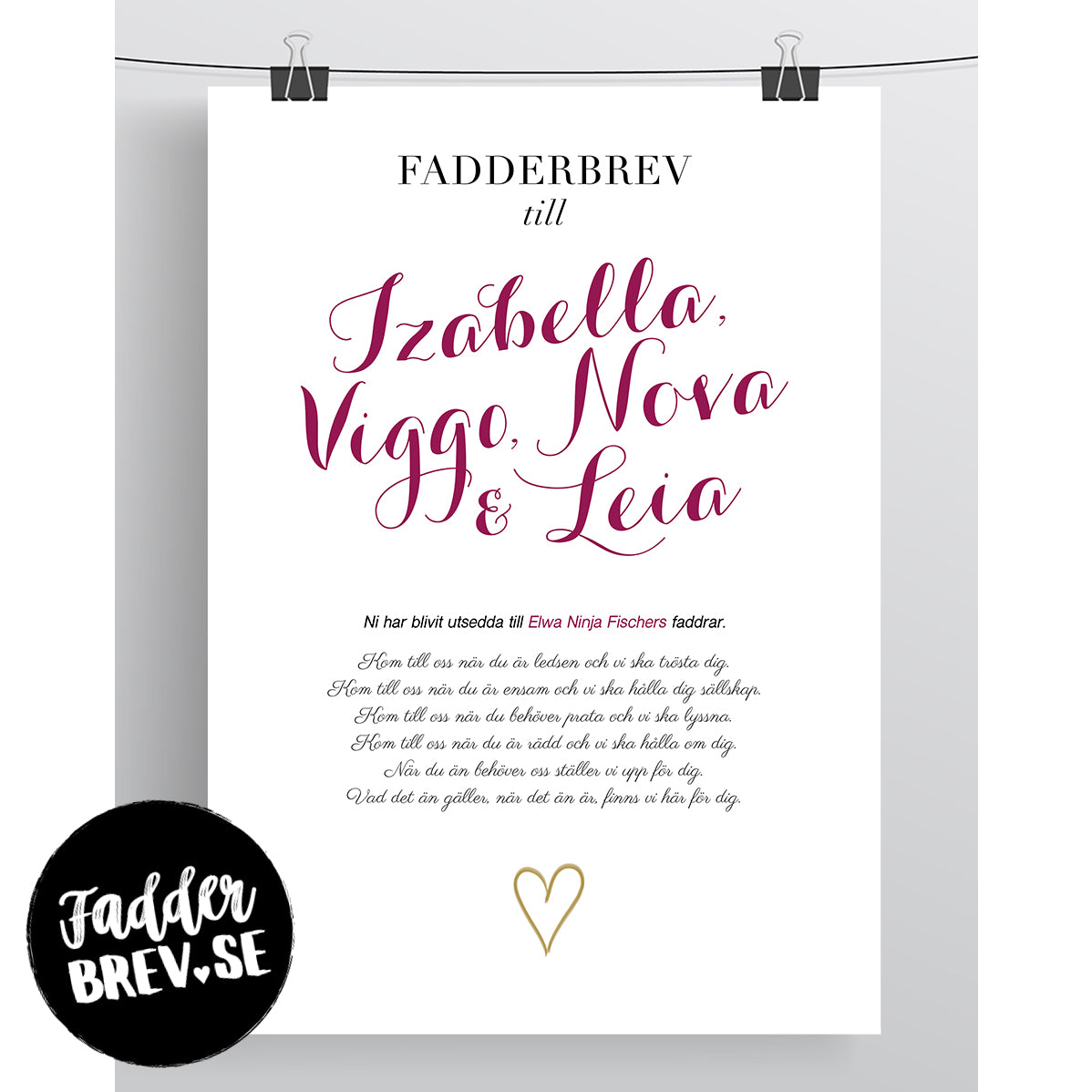 FADDERBREV STANDARD – DIGITAL PRODUKT