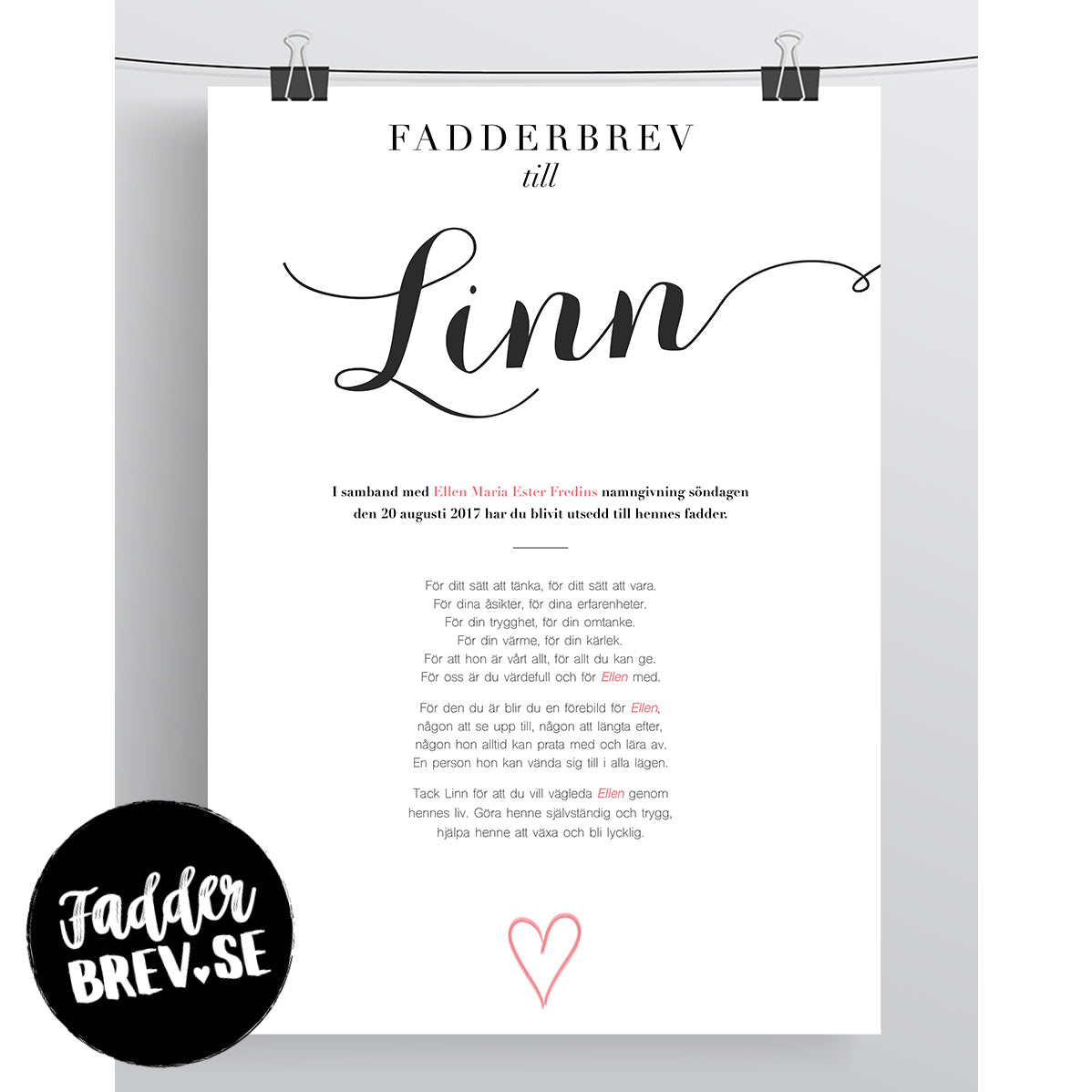 FADDERBREV STANDARD – DIGITAL PRODUKT