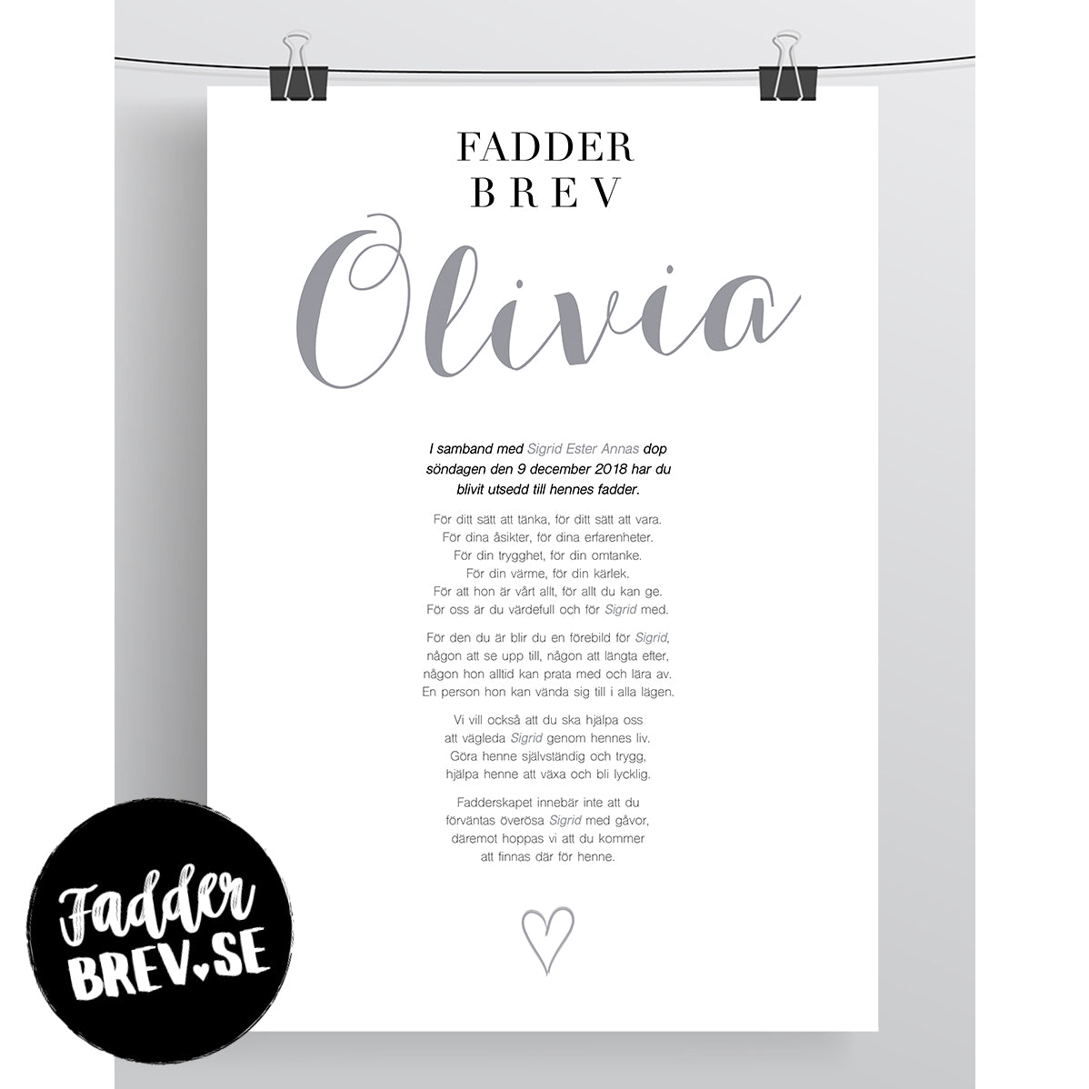 FADDERBREV STANDARD – DIGITAL PRODUKT