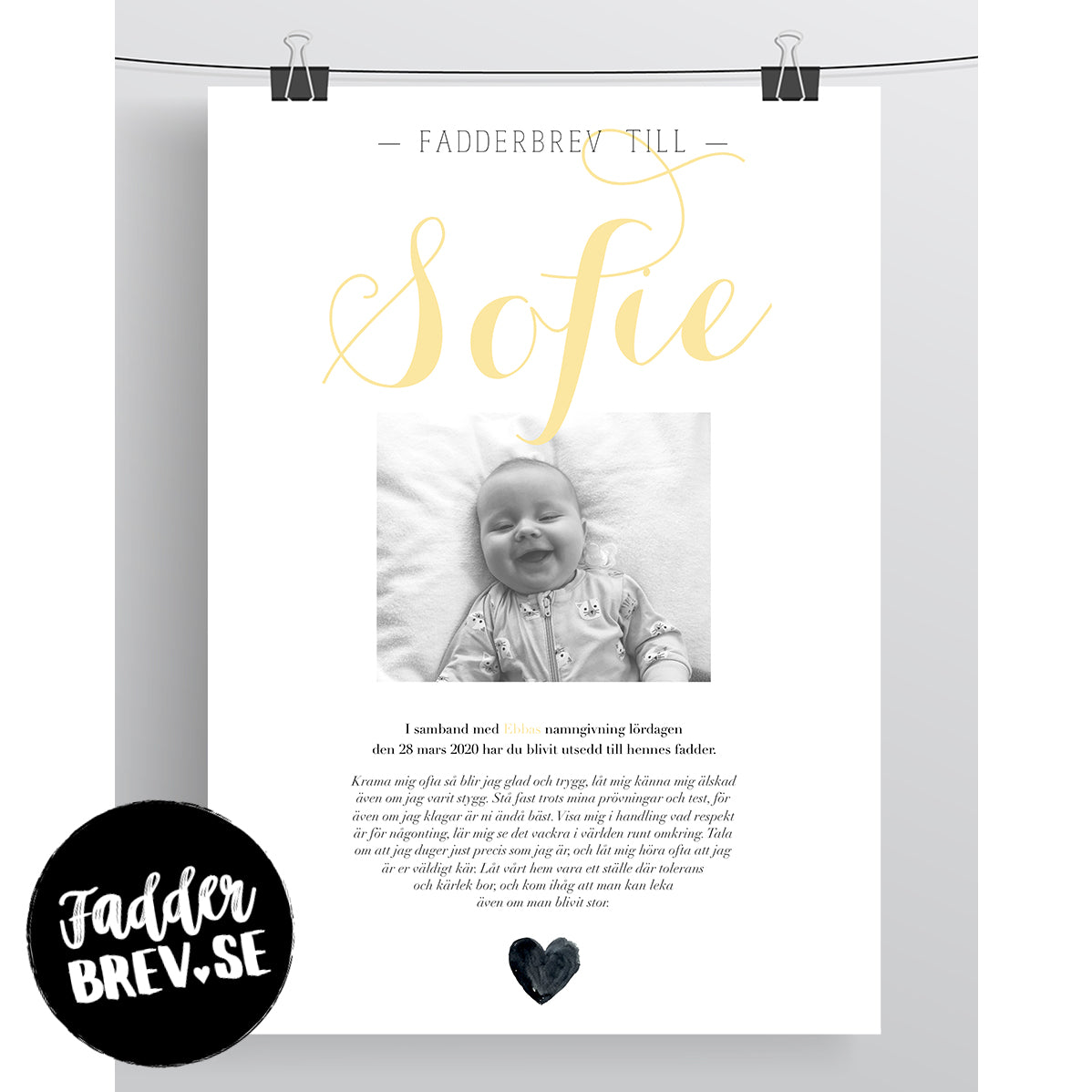 FADDERBREV CHIC MED FOTO – STÅENDE FORMAT