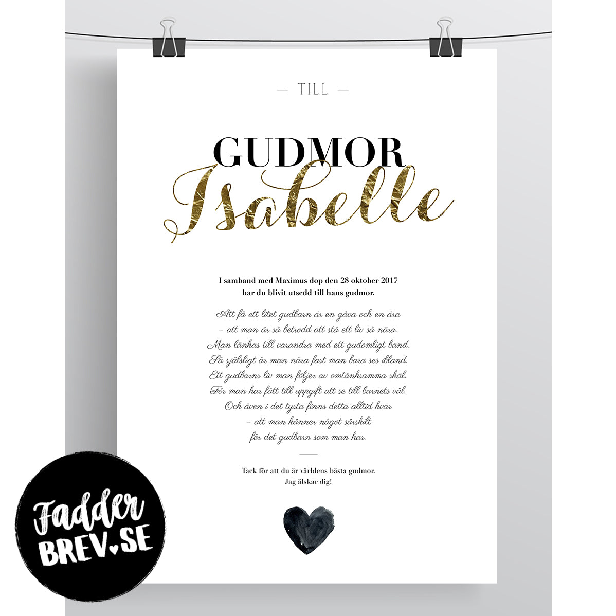 FADDERBREV CHIC – DIGITAL PRODUKT – STÅENDE FORMAT