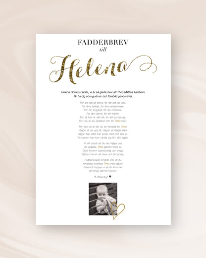 FADDERBREV KLASSISK MED FOTO
