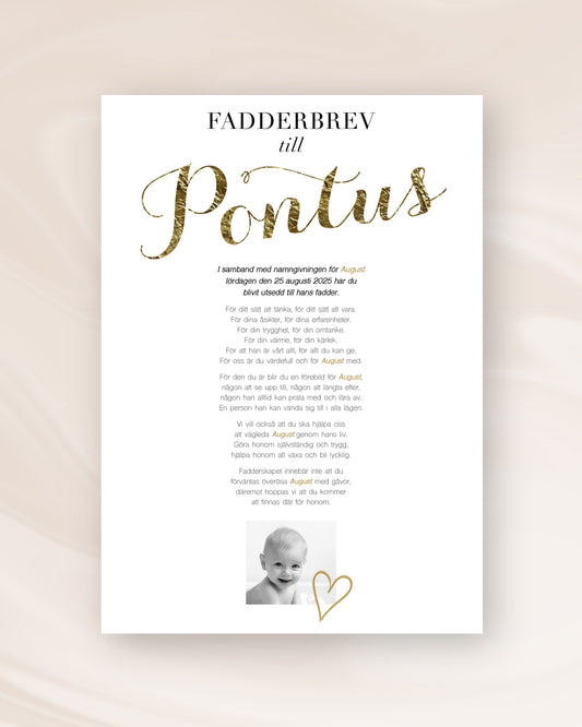 FADDERBREV KLASSISK MED FOTO
