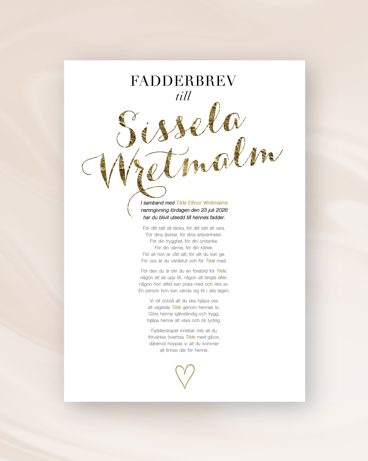 FADDERBREV KLASSISK